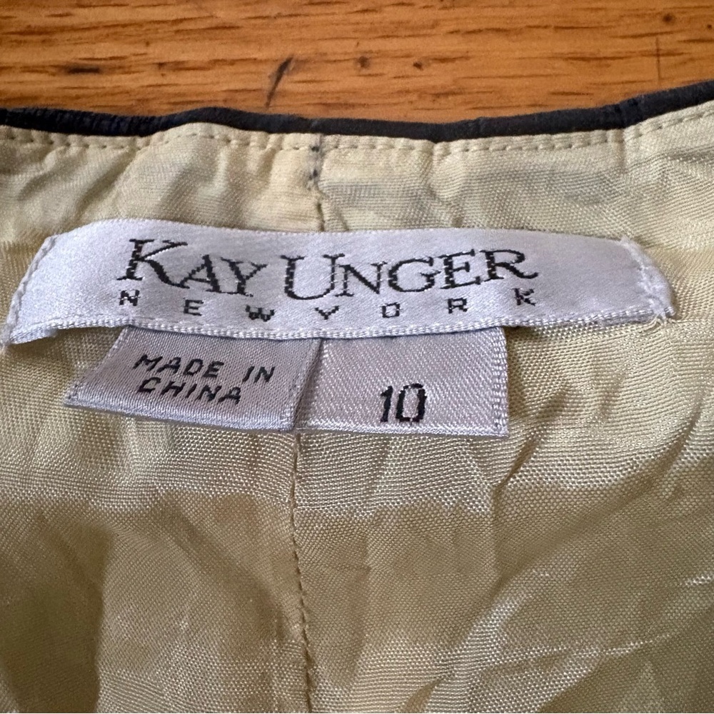 Kay Unger Blue Leopard Silk Skirt Size 10 - Picture 2 of 6